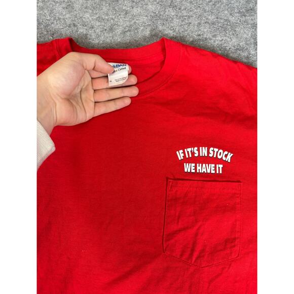 VINTAGE Looney Tunes ACME Rigging Coyote Shirt Mens XL Red Gildan Cartoons - Picture 5 of 5